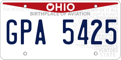 OH license plate GPA5425