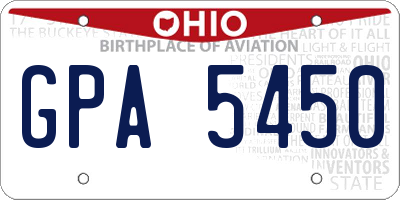 OH license plate GPA5450