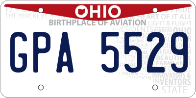 OH license plate GPA5529