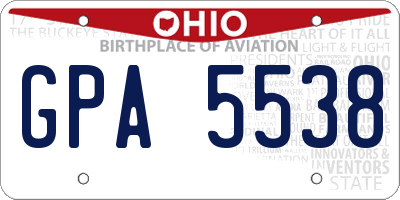 OH license plate GPA5538