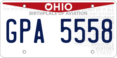OH license plate GPA5558