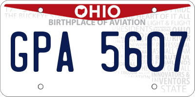 OH license plate GPA5607