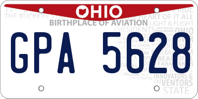 OH license plate GPA5628