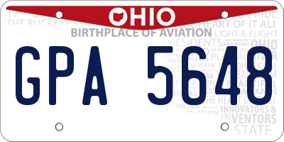 OH license plate GPA5648