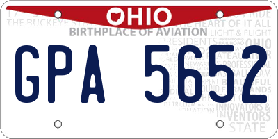 OH license plate GPA5652