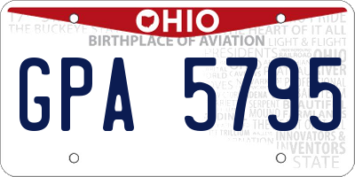 OH license plate GPA5795