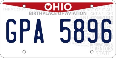 OH license plate GPA5896