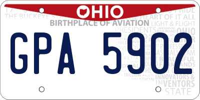 OH license plate GPA5902