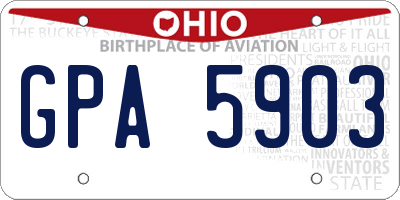 OH license plate GPA5903