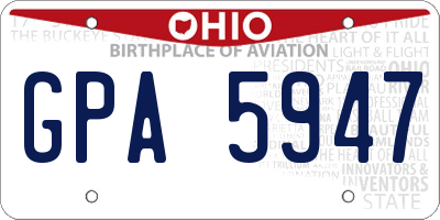 OH license plate GPA5947