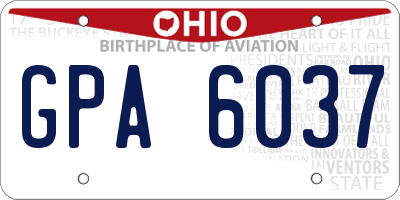 OH license plate GPA6037