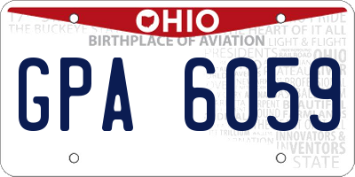 OH license plate GPA6059