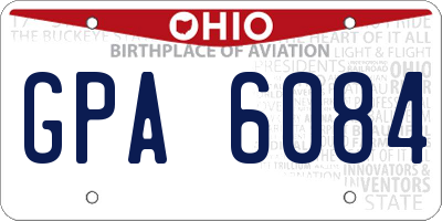 OH license plate GPA6084