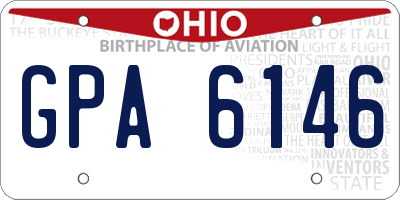 OH license plate GPA6146