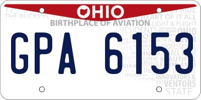 OH license plate GPA6153
