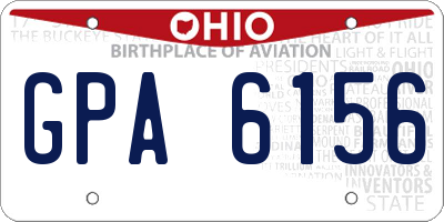 OH license plate GPA6156