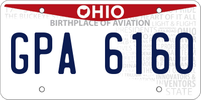 OH license plate GPA6160