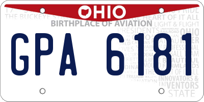 OH license plate GPA6181