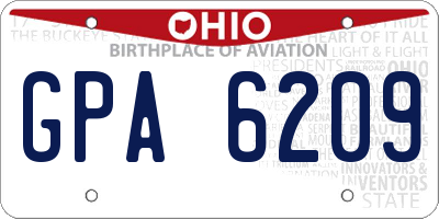 OH license plate GPA6209