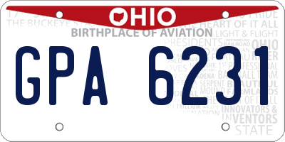 OH license plate GPA6231
