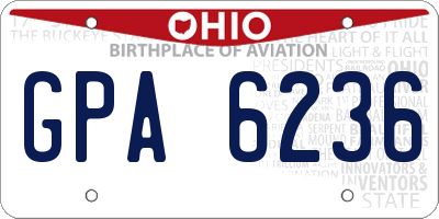 OH license plate GPA6236