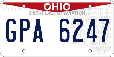 OH license plate GPA6247