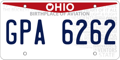 OH license plate GPA6262