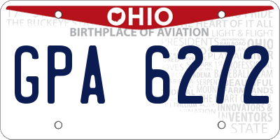 OH license plate GPA6272