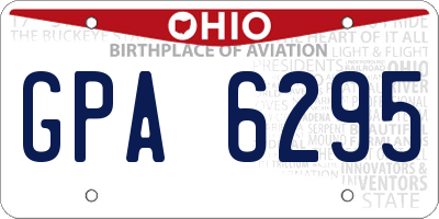 OH license plate GPA6295