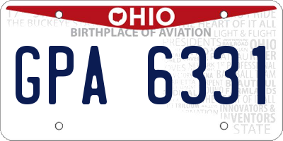 OH license plate GPA6331