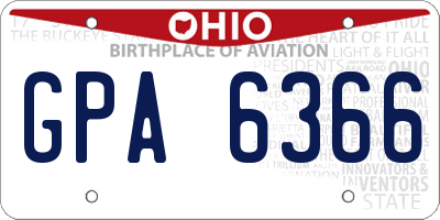 OH license plate GPA6366