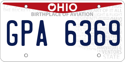 OH license plate GPA6369