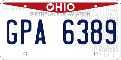 OH license plate GPA6389