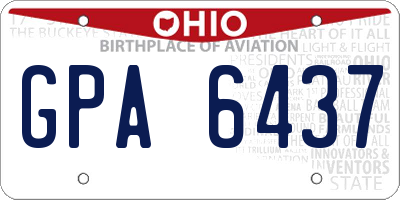 OH license plate GPA6437