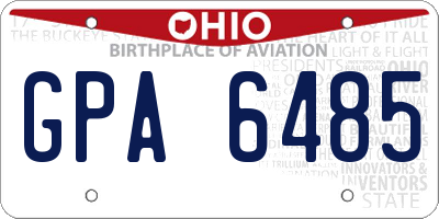 OH license plate GPA6485