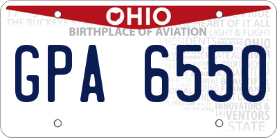 OH license plate GPA6550