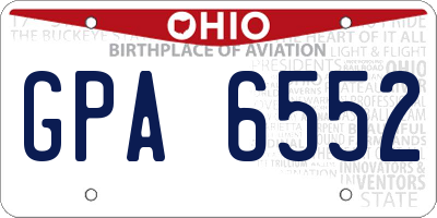 OH license plate GPA6552