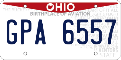 OH license plate GPA6557