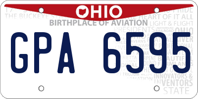 OH license plate GPA6595