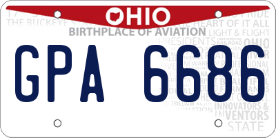 OH license plate GPA6686