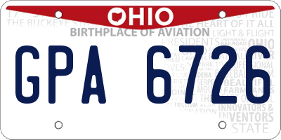 OH license plate GPA6726