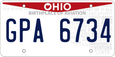 OH license plate GPA6734