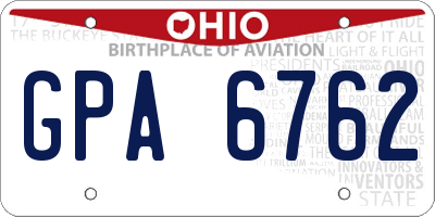 OH license plate GPA6762