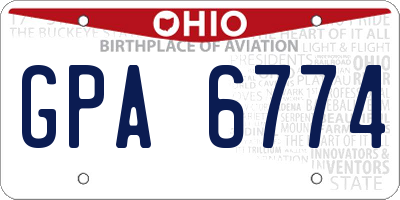OH license plate GPA6774