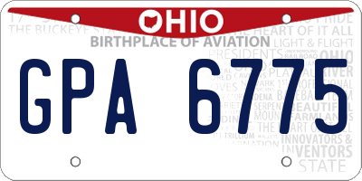 OH license plate GPA6775