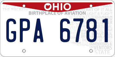 OH license plate GPA6781