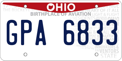OH license plate GPA6833