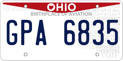 OH license plate GPA6835