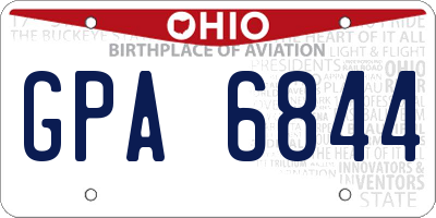 OH license plate GPA6844