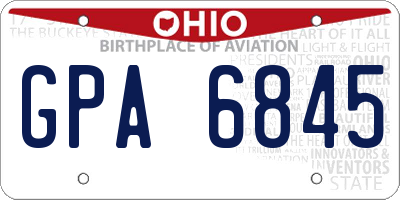 OH license plate GPA6845